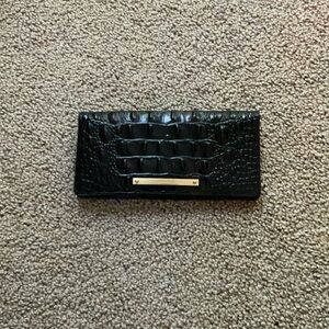 Brahmin Black Embossed Leather Wallet
